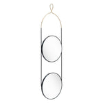 41" Gold and Black Round Accent Steel Mirror - Montana Home & Kitchen Co.