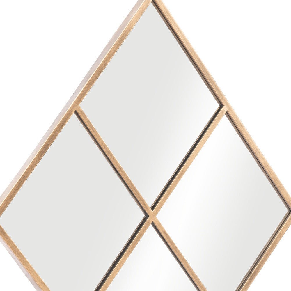 41" Gold Diamond Steel Framed Accent Mirror - Montana Home & Kitchen Co.