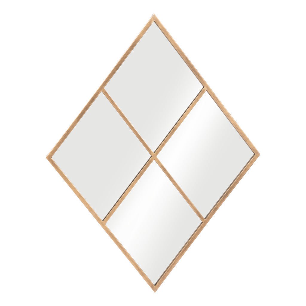 41" Gold Diamond Steel Framed Accent Mirror - Montana Home & Kitchen Co.