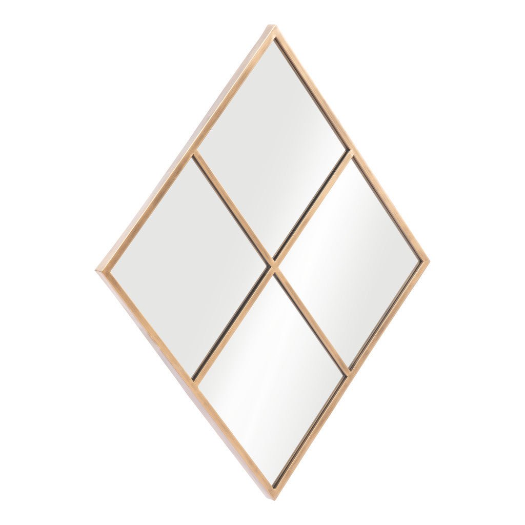 41" Gold Diamond Steel Framed Accent Mirror - Montana Home & Kitchen Co.