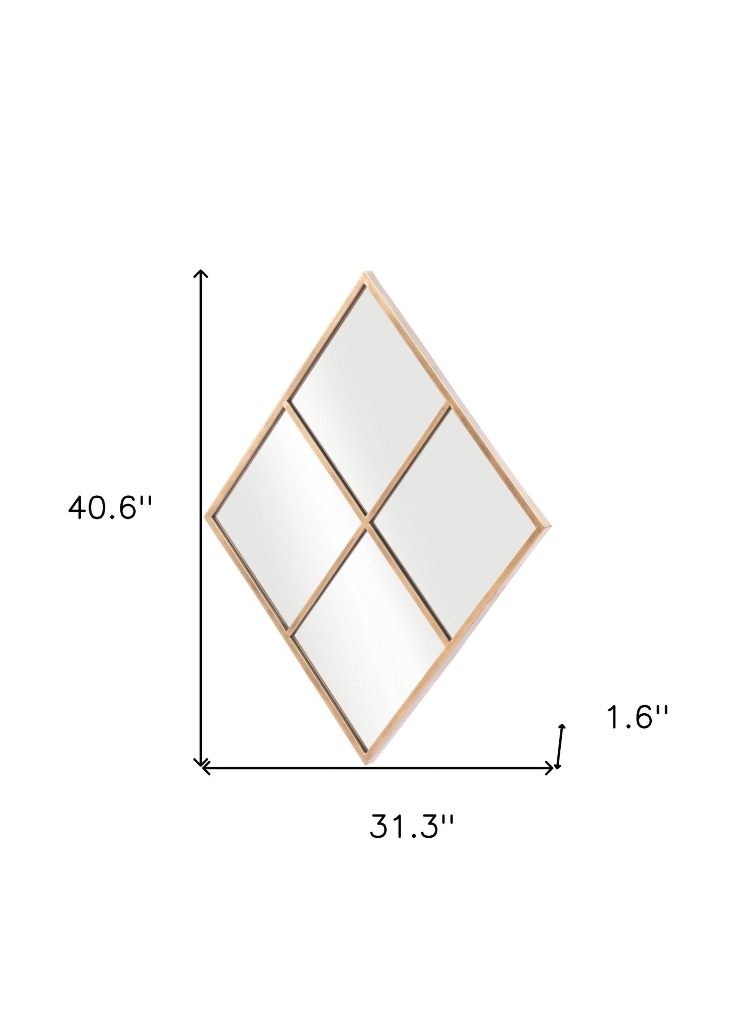 41" Gold Diamond Steel Framed Accent Mirror - Montana Home & Kitchen Co.