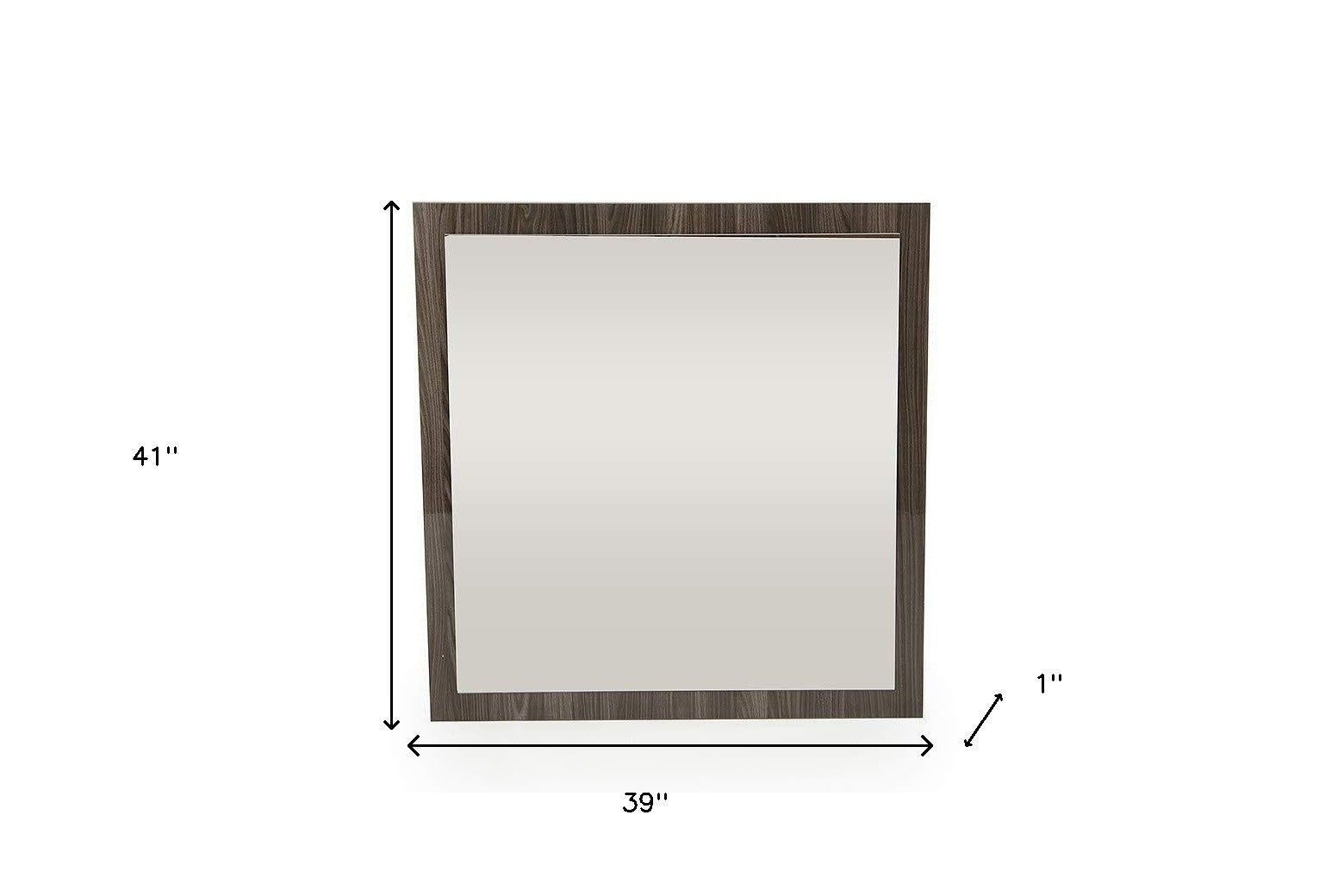 41" Grey Mdf Veneer And Glass Mirror - Montana Home & Kitchen Co.