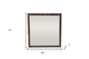 41" Grey Mdf Veneer And Glass Mirror - Montana Home & Kitchen Co.