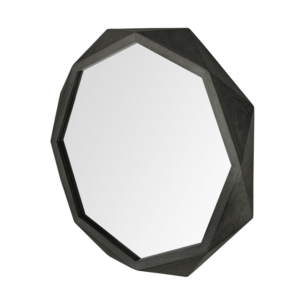 41" Octagon Black Wood Frame Wall Mirror - Montana Home & Kitchen Co.