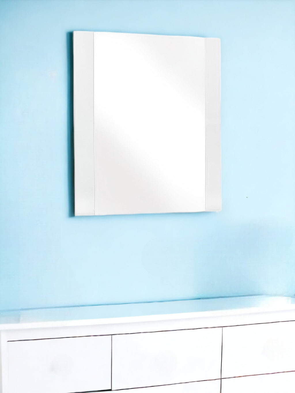 41" White Framed Dresser Mirror - Montana Home & Kitchen Co.