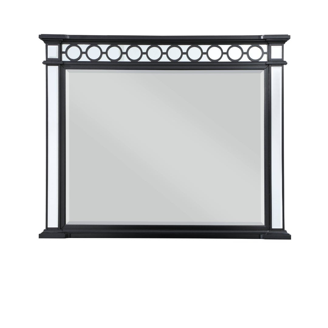 42" Mirrored, Black & Sliver Finish Dresser Mirror - Montana Home & Kitchen Co.