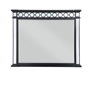 42" Mirrored, Black & Sliver Finish Dresser Mirror - Montana Home & Kitchen Co.