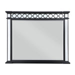 42" Mirrored, Black & Sliver Finish Dresser Mirror - Montana Home & Kitchen Co.