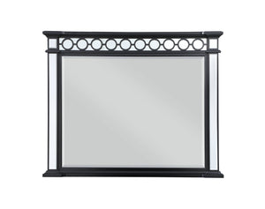 42" Mirrored, Black & Sliver Finish Dresser Mirror - Montana Home & Kitchen Co.