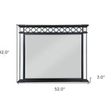 42" Mirrored, Black & Sliver Finish Dresser Mirror - Montana Home & Kitchen Co.