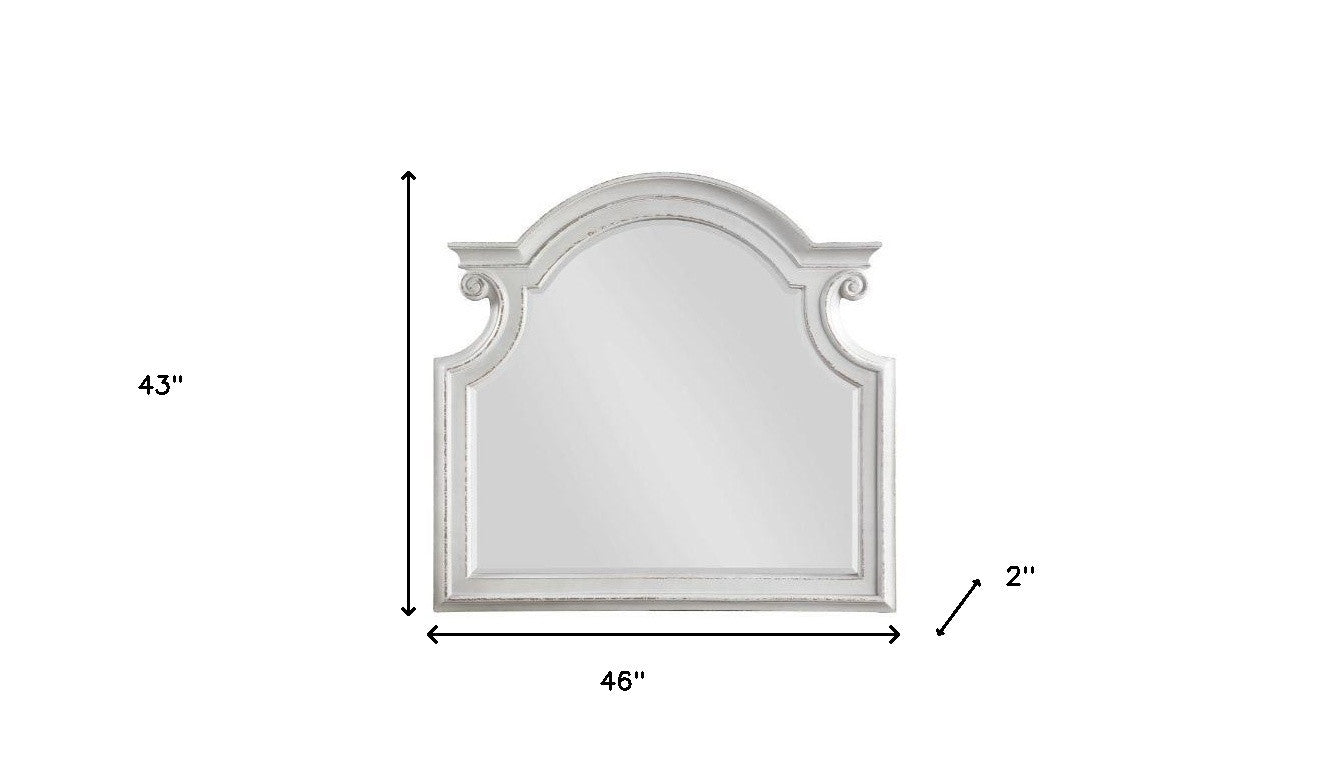 43" Antique White Irregular Dresser Mirror - Montana Home & Kitchen Co.