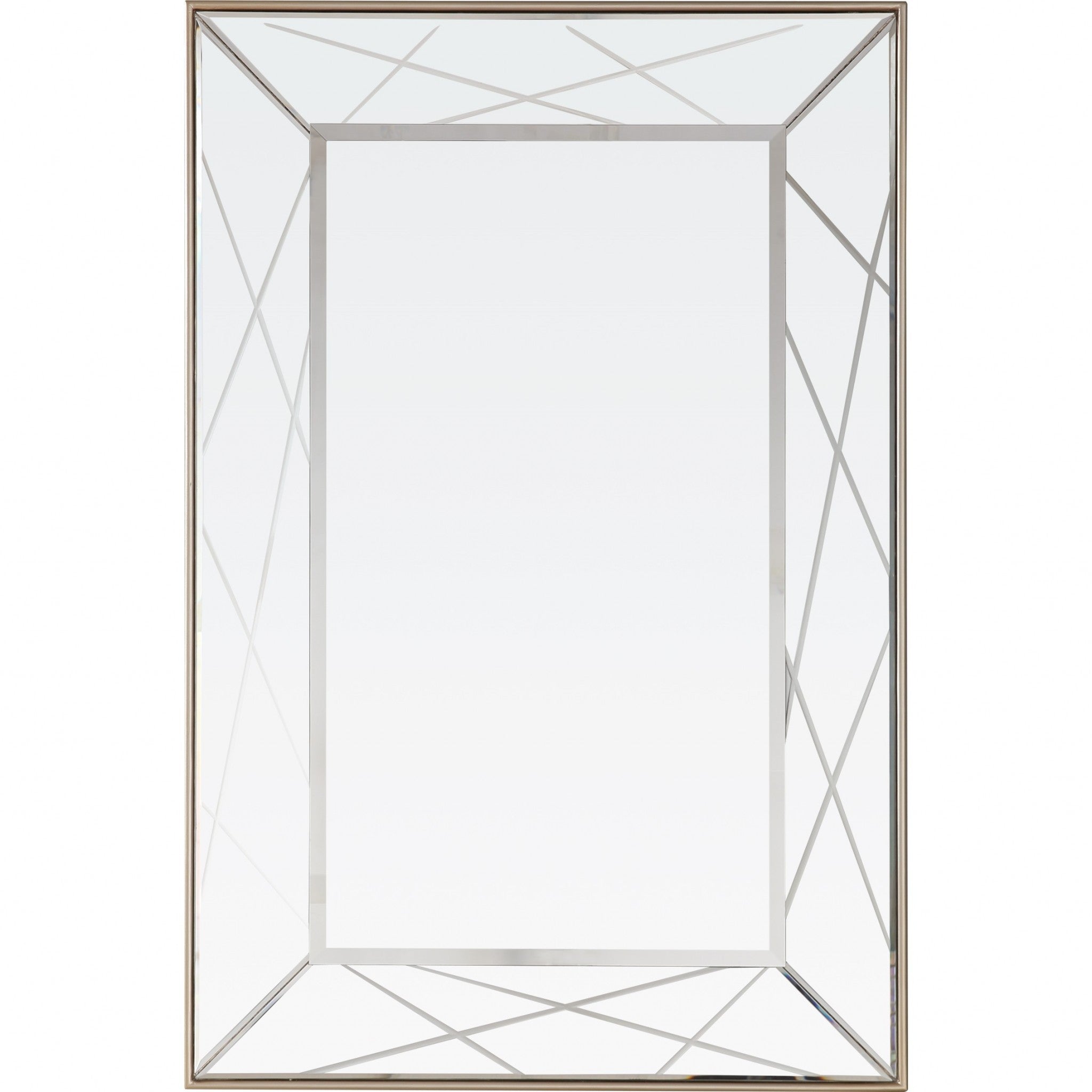 43" Champagne Metal Framed Accent Mirror - Montana Home & Kitchen Co.