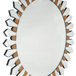 43" Gold Round Glass Framed Accent Mirror - Montana Home & Kitchen Co.