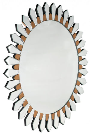 43" Gold Round Glass Framed Accent Mirror - Montana Home & Kitchen Co.