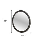 43" Round Black Metal Ball Frame Wall Mirror - Montana Home & Kitchen Co.