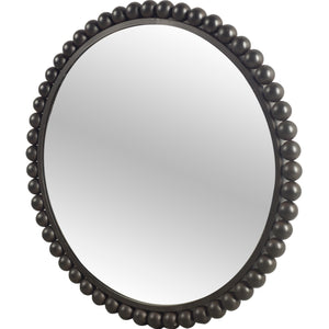 43" Round Black Metal Ball Frame Wall Mirror - Montana Home & Kitchen Co.