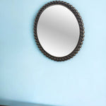 43" Round Black Metal Ball Frame Wall Mirror - Montana Home & Kitchen Co.