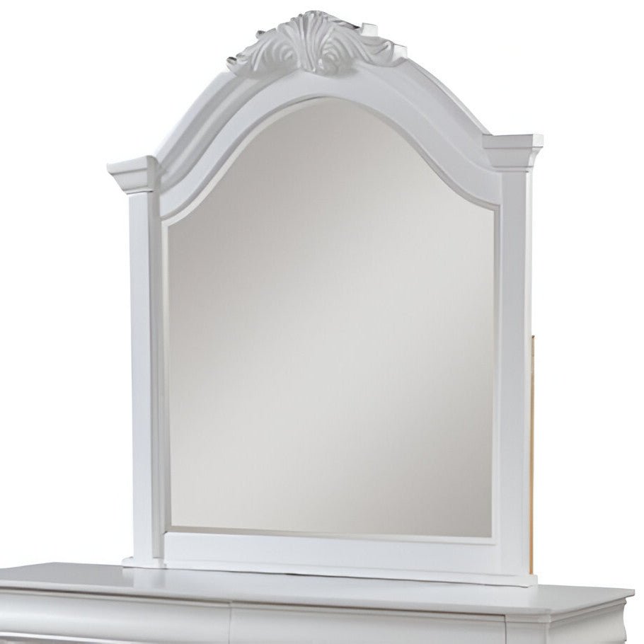 43" White Finish Arch Dresser Mirror - Montana Home & Kitchen Co.