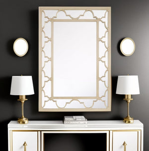 44" Champagne Metal Framed Accent Mirror - Montana Home & Kitchen Co.