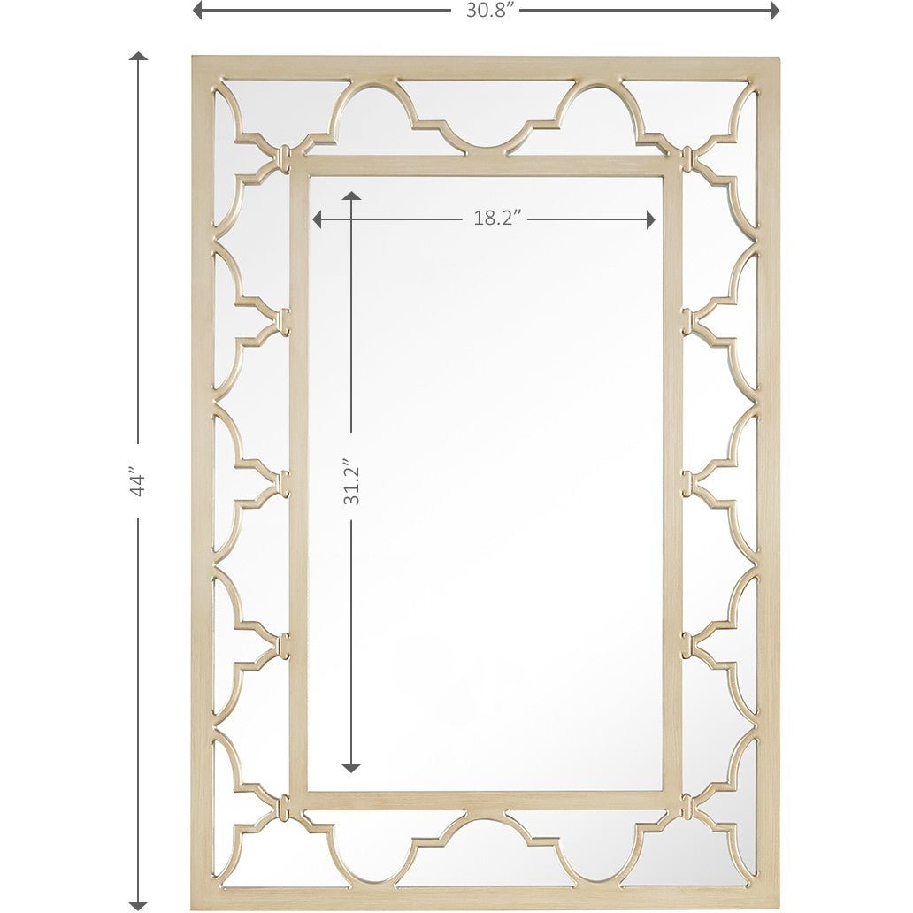 44" Champagne Metal Framed Accent Mirror - Montana Home & Kitchen Co.