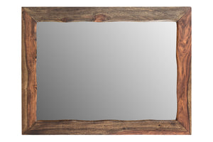 44" Dark Brown Solid Wood Framed Accent Mirror - Montana Home & Kitchen Co.