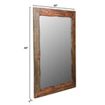 44" Dark Brown Solid Wood Framed Accent Mirror - Montana Home & Kitchen Co.