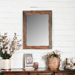 44" Dark Brown Solid Wood Framed Accent Mirror - Montana Home & Kitchen Co.