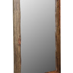 44" Dark Brown Solid Wood Framed Accent Mirror - Montana Home & Kitchen Co.