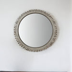 44" Round Silver Wood Frame Wall Mirror - Montana Home & Kitchen Co.