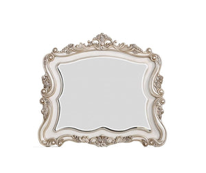 44" White Novelty Solid Wood Framed Dresser Mirror - Montana Home & Kitchen Co.