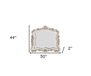 44" White Novelty Solid Wood Framed Dresser Mirror - Montana Home & Kitchen Co.