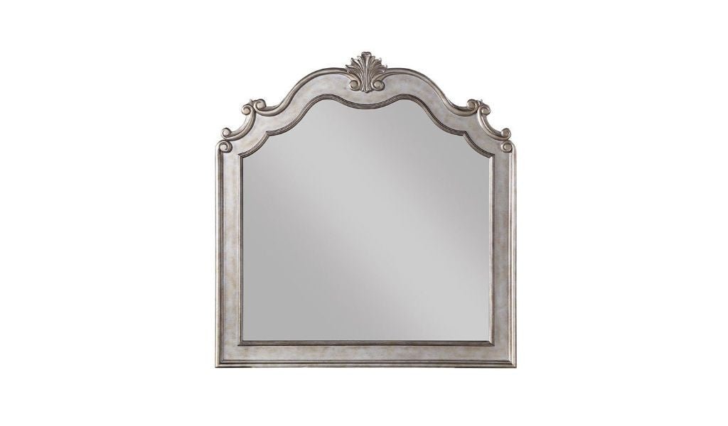 45" Antique Champagne Dresser Mirror Mounts To Dresser With Frame - Montana Home & Kitchen Co.