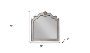 45" Antique Champagne Dresser Mirror Mounts To Dresser With Frame - Montana Home & Kitchen Co.