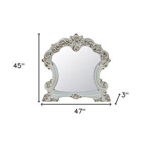 45" Antique Pearl Finish Irregular Dresser Mirror - Montana Home & Kitchen Co.