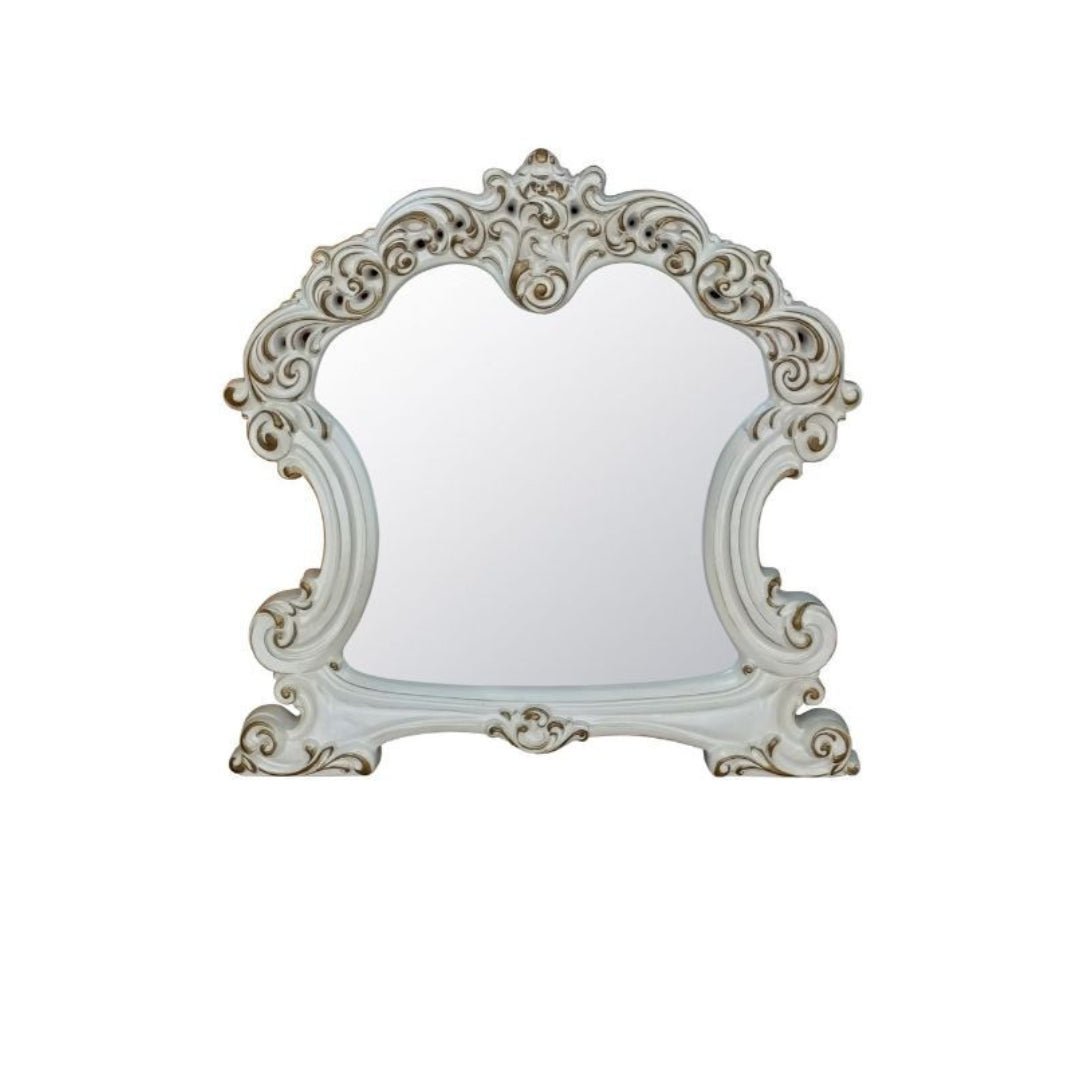 45" Antique Pearl Finish Irregular Dresser Mirror - Montana Home & Kitchen Co.