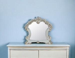 45" Antique Pearl Finish Irregular Dresser Mirror - Montana Home & Kitchen Co.