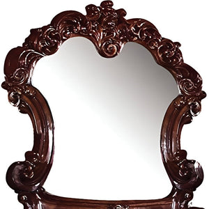 45" Brown Crowned Top Solid Wood Framed Dresser Mirror - Montana Home & Kitchen Co.