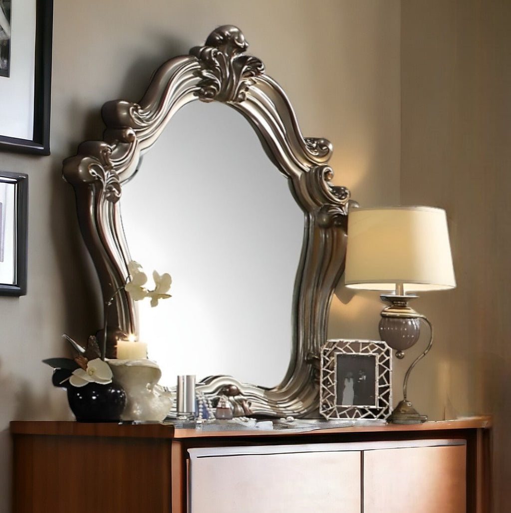 47" Antique Platinum Irregular Dresser Mirror - Montana Home & Kitchen Co.