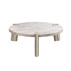 48" Gold And White Genuine Marble Round Coffee Table - Montana Home & Kitchen Co.