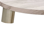 48" Gold And White Genuine Marble Round Coffee Table - Montana Home & Kitchen Co.