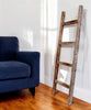 48" Gray Rustic Four Step Wood Ladder Shelf - Montana Home & Kitchen Co.