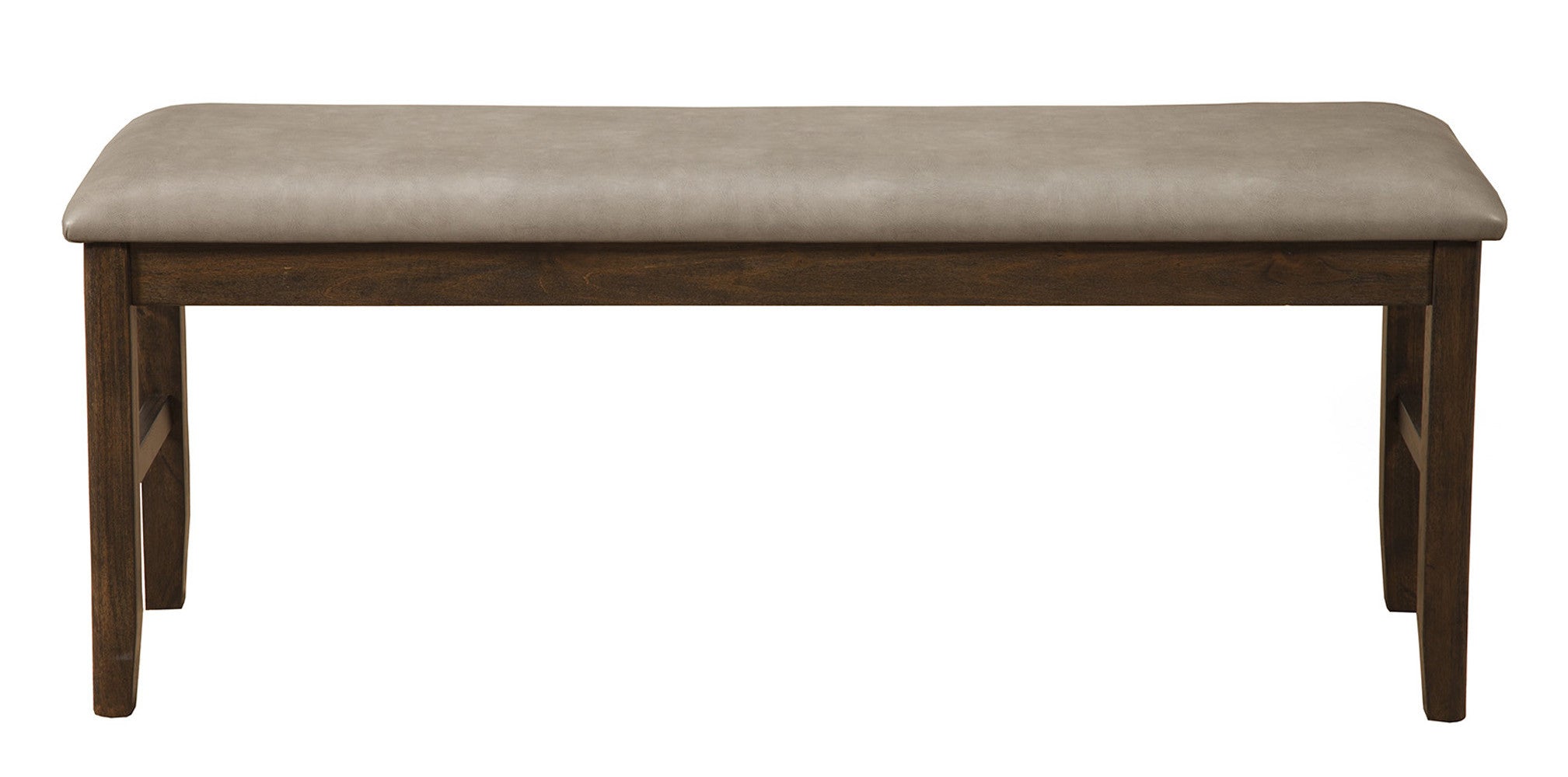 49" Tan and Dark Brown Faux Leather Distressed Upholstery Dining Bench - Montana Home & Kitchen Co.