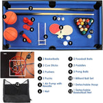 5 - in - 1 Multi - Game Table 45 - Inch - Billiards, Push Hockey, Foosball, Ping Pong, and Basketball - Weathered Gray - Montana Home & Kitchen Co.