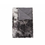 50" X 70" Dark Gray and Ivory Faux Fur Plush Throw Blanket - Montana Home & Kitchen Co.