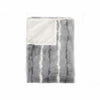 50" X 70" Gray and White Faux Fur Striped Plush Throw Blanket - Montana Home & Kitchen Co.