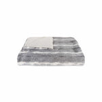 50" X 70" Gray and White Faux Fur Striped Plush Throw Blanket - Montana Home & Kitchen Co.