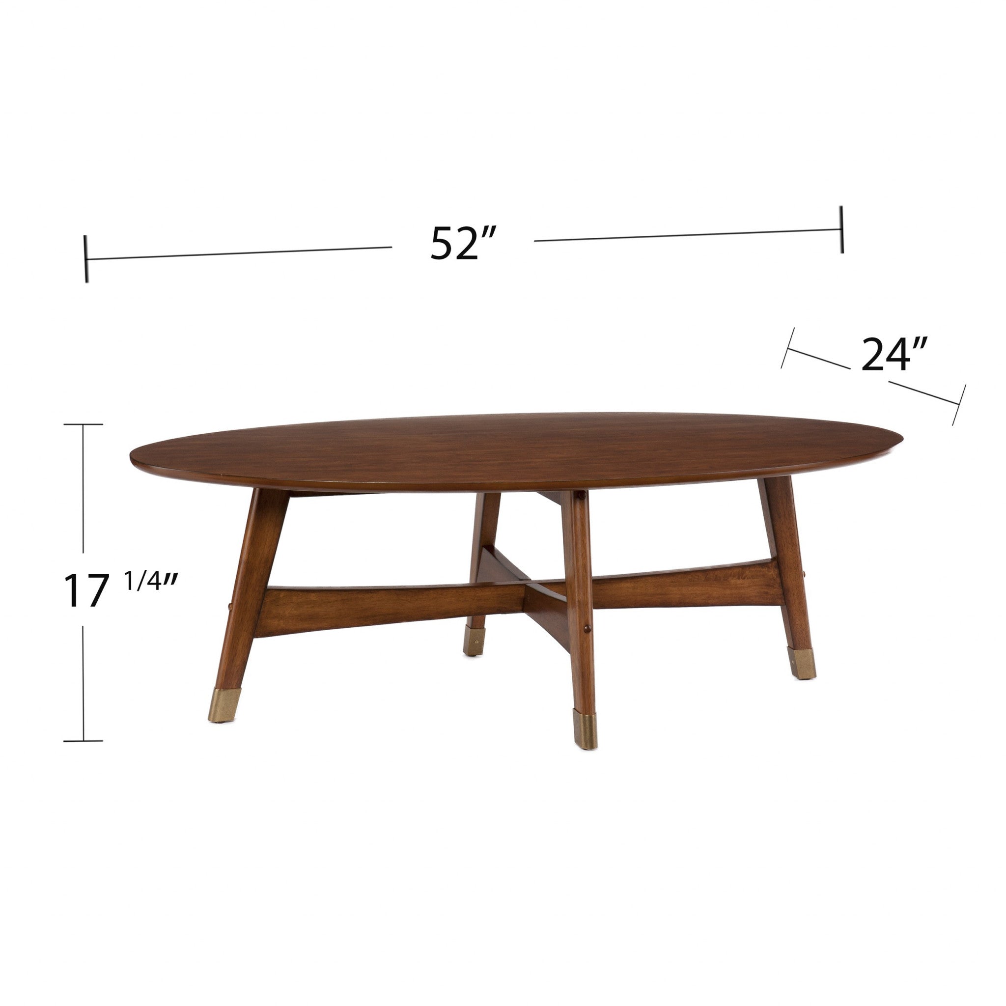 52" Brown Solid Wood With Iron Coffee Table - Montana Home & Kitchen Co.