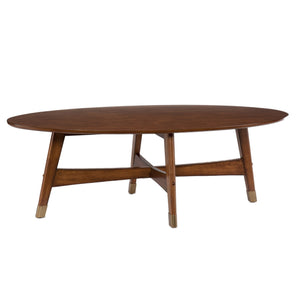 52" Brown Solid Wood With Iron Coffee Table - Montana Home & Kitchen Co.