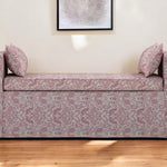 53" Red And Black Upholstered Linen Paisley Bench - Montana Home & Kitchen Co.