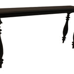 54" Black Solid Wood Distressed Console Table - Montana Home & Kitchen Co.